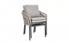 Krzesło stołowe na taras grafitowe aluminium szarobeżowa lina GALDANA bizzotto 