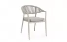 Krzesło obiadowe na taras beżowe aluminium szarobeżowa lina MILLOR bizzotto 