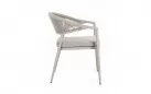 Krzesło obiadowe na taras beżowe aluminium szarobeżowa lina MILLOR bizzotto 