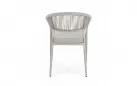Krzesło obiadowe na taras beżowe aluminium szarobeżowa lina MILLOR bizzotto 