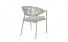 Krzesło obiadowe na taras beżowe aluminium szarobeżowa lina MILLOR bizzotto 