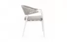 Krzesło obiadowe na taras białe aluminium szarobeżowa lina MILLOR bizzotto 