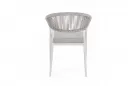 Krzesło obiadowe na taras białe aluminium szarobeżowa lina MILLOR bizzotto 