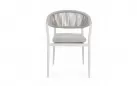 Krzesło obiadowe na taras białe aluminium szarobeżowa lina MILLOR bizzotto 