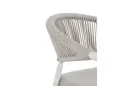Krzesło obiadowe na taras białe aluminium szarobeżowa lina MILLOR bizzotto 