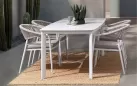 Krzesło obiadowe na taras białe aluminium szarobeżowa lina MILLOR bizzotto 
