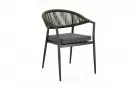 Krzesło obiadowe na taras grafitowe aluminium oliwkowa lina MILLOR bizzotto 
