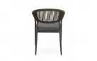 Krzesło obiadowe na taras grafitowe aluminium oliwkowa lina MILLOR bizzotto 