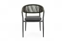 Krzesło obiadowe na taras grafitowe aluminium oliwkowa lina MILLOR bizzotto 