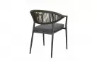 Krzesło obiadowe na taras grafitowe aluminium oliwkowa lina MILLOR bizzotto 