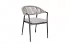 Krzesło obiadowe na taras grafitowe aluminium szarobeżowa lina MILLOR bizzotto 