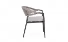 Krzesło obiadowe na taras grafitowe aluminium szarobeżowa lina MILLOR bizzotto 