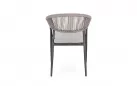 Krzesło obiadowe na taras grafitowe aluminium szarobeżowa lina MILLOR bizzotto 