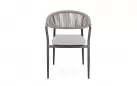 Krzesło obiadowe na taras grafitowe aluminium szarobeżowa lina MILLOR bizzotto 