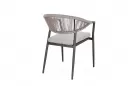 Krzesło obiadowe na taras grafitowe aluminium szarobeżowa lina MILLOR bizzotto 