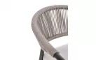Krzesło obiadowe na taras grafitowe aluminium szarobeżowa lina MILLOR bizzotto 