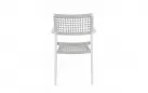 Krzesło obiadowe na taras białe aluminium szarobeżowa lina CALETA bizzotto 