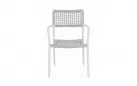 Krzesło obiadowe na taras białe aluminium szarobeżowa lina CALETA bizzotto 
