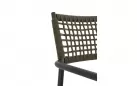 Krzesło obiadowe na taras grafitowe aluminium oliwkowa lina CALETA bizzotto 
