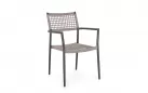 Krzesło obiadowe na taras grafitowe aluminium szarobeżowa lina CALETA bizzotto 