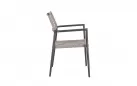 Krzesło obiadowe na taras grafitowe aluminium szarobeżowa lina CALETA bizzotto 