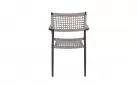 Krzesło obiadowe na taras grafitowe aluminium szarobeżowa lina CALETA bizzotto 