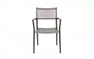 Krzesło obiadowe na taras grafitowe aluminium szarobeżowa lina CALETA bizzotto 