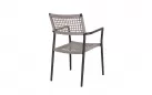 Krzesło obiadowe na taras grafitowe aluminium szarobeżowa lina CALETA bizzotto 
