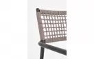 Krzesło obiadowe na taras grafitowe aluminium szarobeżowa lina CALETA bizzotto 