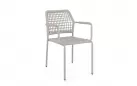 Krzesło obiadowe na taras beżowe aluminium szarobeżowa lina RAJADA bizzotto 
