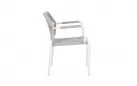 Krzesło obiadowe na taras białe aluminium szarobeżowa lina RAJADA bizzotto 