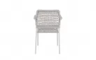 Krzesło obiadowe na taras białe aluminium szarobeżowa lina RAJADA bizzotto 