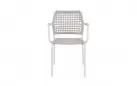 Krzesło obiadowe na taras białe aluminium szarobeżowa lina RAJADA bizzotto 