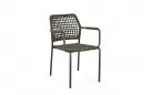 Krzesło obiadowe na taras grafitowe aluminium liwkowa lina RAJADA bizzotto 