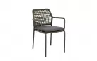 Krzesło obiadowe na taras grafitowe aluminium liwkowa lina RAJADA bizzotto 