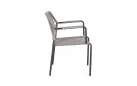 Krzesło obiadowe na taras grafitowe aluminium szarobeżowa lina RAJADA bizzotto 