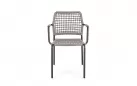 Krzesło obiadowe na taras grafitowe aluminium szarobeżowa lina RAJADA bizzotto 