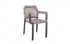 Krzesło obiadowe na taras grafitowe aluminium szarobeżowa lina RAJADA bizzotto 