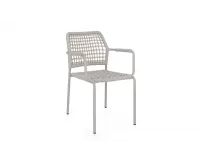 Krzesło obiadowe na taras beżowe aluminium szarobeżowa lina RAJADA bizzotto 