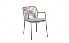 Krzesło ogrodowe CANAR konstrukcja stal nierdzewna antracyt / lina polipropylenowa szarobeżowa