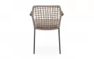 Krzesło ogrodowe CANAR konstrukcja stal nierdzewna antracyt / lina polipropylenowa szarobeżowa