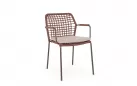 Krzesło ogrodowe CANAR konstrukcja stal nierdzewna brązowa / lina polipropylenowa kolor ceglany