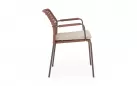 Krzesło ogrodowe CANAR konstrukcja stal nierdzewna brązowa / lina polipropylenowa kolor ceglany