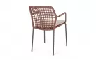 Krzesło ogrodowe CANAR konstrukcja stal nierdzewna brązowa / lina polipropylenowa kolor ceglany
