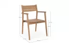 Krzesło z podłokietnikami z drewna teakowego premium ADRIEL Bizzotto