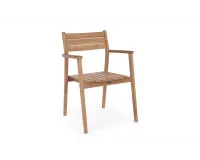 Krzesło z podłokietnikami z drewna teakowego premium ADRIEL Bizzotto