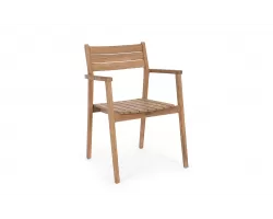 Krzesło z podłokietnikami z drewna teakowego premium ADRIEL Bizzotto