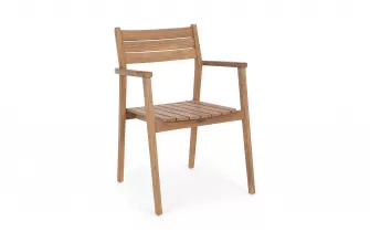 Krzesło z podłokietnikami z drewna teakowego premium ADRIEL Bizzotto