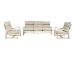 Zestaw ogrodowy Hartman GO – beżowe aluminium sofa 3-osobowa + 2 fotele - tkanina olefin
