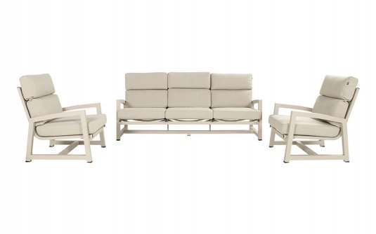 Zestaw ogrodowy Hartman GO – beżowe aluminium sofa 3-osobowa + 2 fotele - tkanina olefin Zestaw ogrodowy Hartman GO – beżowe aluminium sofa 3-osobowa + 2 fotele - tkanina olefin